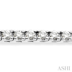 3 Ctw Square Shape Round Cut Diamond Tennis Bracelet in 14K White Gold