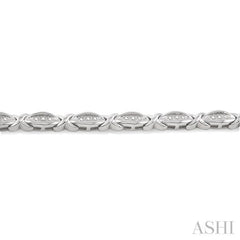 1/6 Ctw 'X' Shape Round Cut Diamond Bracelet in Sterling Silver