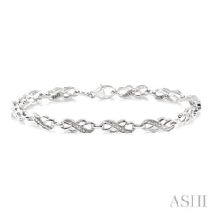 1/20 Ctw Round Cut Diamond Bracelet in Sterling Silver