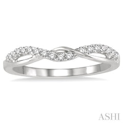 1/5 Ctw Twisted Top Round Cut Diamond Wedding Band in 14K White Gold