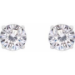 14K White Gold 5.5 mm Stuller Lab-Grown Moissanite Earrings