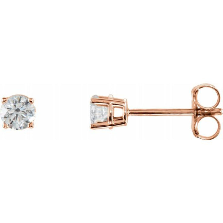 Sterling Silver 3 mm Imitation White Cubic Zirconia Earrings