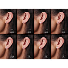 14K White Gold 2.5 mm Natural Pink Sapphire Earrings