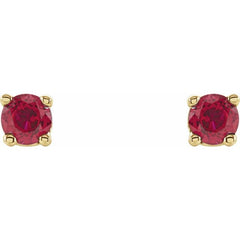 14K Yellow Gold 2.5 mm Natural Ruby Earrings