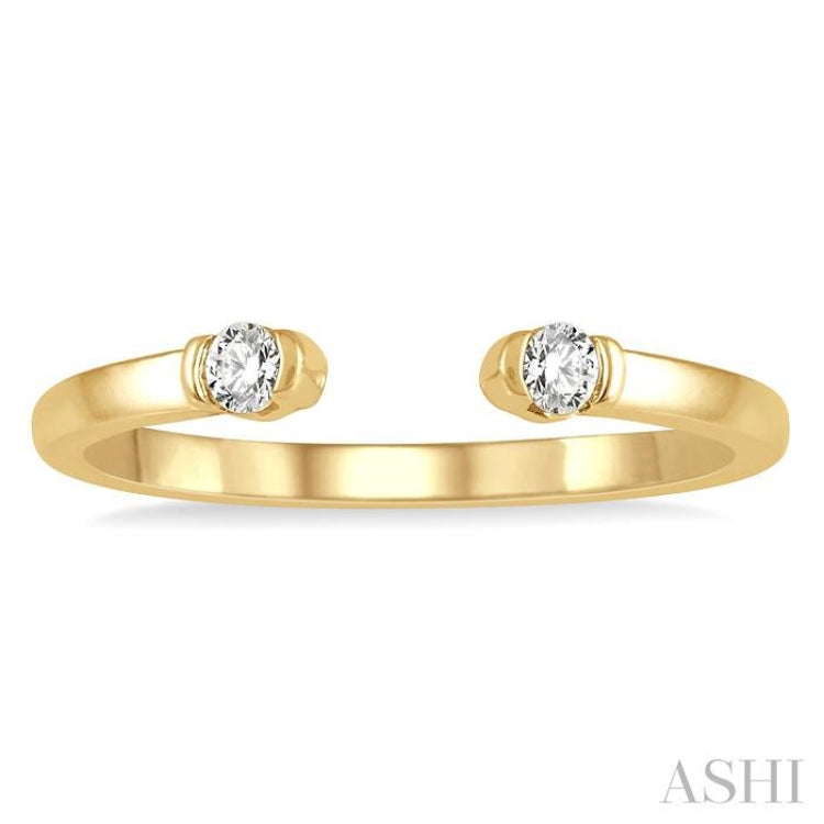 1/10 Ctw Open Center Round Cut Diamond Stackable Petite Ring in 10K Yellow Gold
