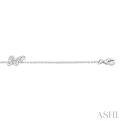 1/6 Ctw Petite Butterfly Round Cut Diamond Fashion Bracelet in 10K White Gold