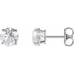 Sterling Silver 7 mm Lab-Grown Yellow Sapphire Earrings