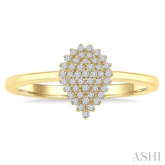 1/6 Ctw Petite Pear Shape Round Cut Diamond Cluster Fashion Ring in 10K Yellow Gold