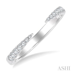 1/5 Ctw Graduated Round Cut Diamond Claw Open Fashion Ring in 10K White Gold