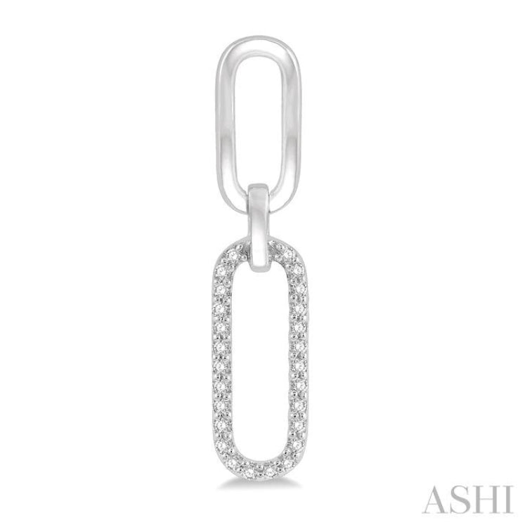 1/6 Ctw Round Cut Diamond Paperclip Earring in 14K White Gold