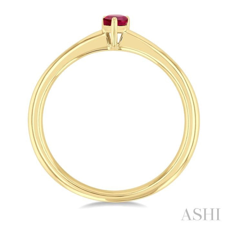 5x3 MM Pear Shape Ruby Precious Solitaire Ring in 14K Yellow Gold